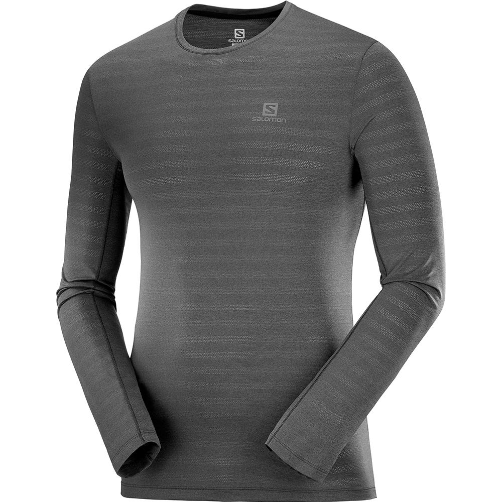 Salomon Singapore Mens Tops - XA LS M Black | 23846-QVZB